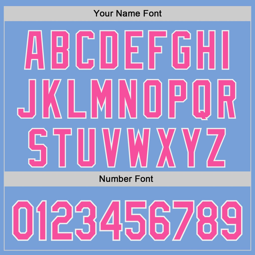 Custom Powder Blue Pink-White Authentic Baseball Jersey