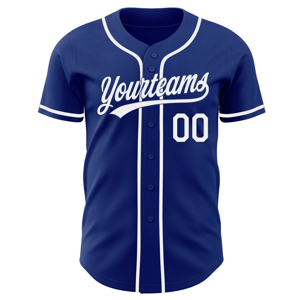 Custom Royal-White Authentic Baseball Jersey