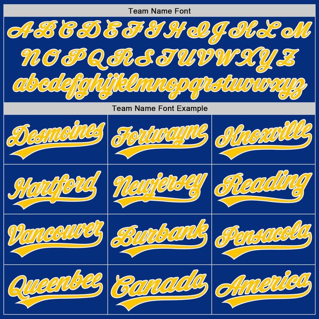 Custom Royal Yellow-White Authentic Baseball Jersey