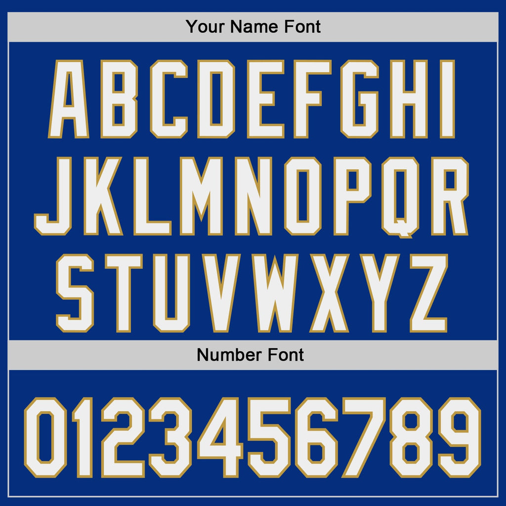 Custom Royal White-Old Gold Authentic Baseball Jersey