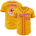 Custom Gold Red-White Authentic Baseball Jersey