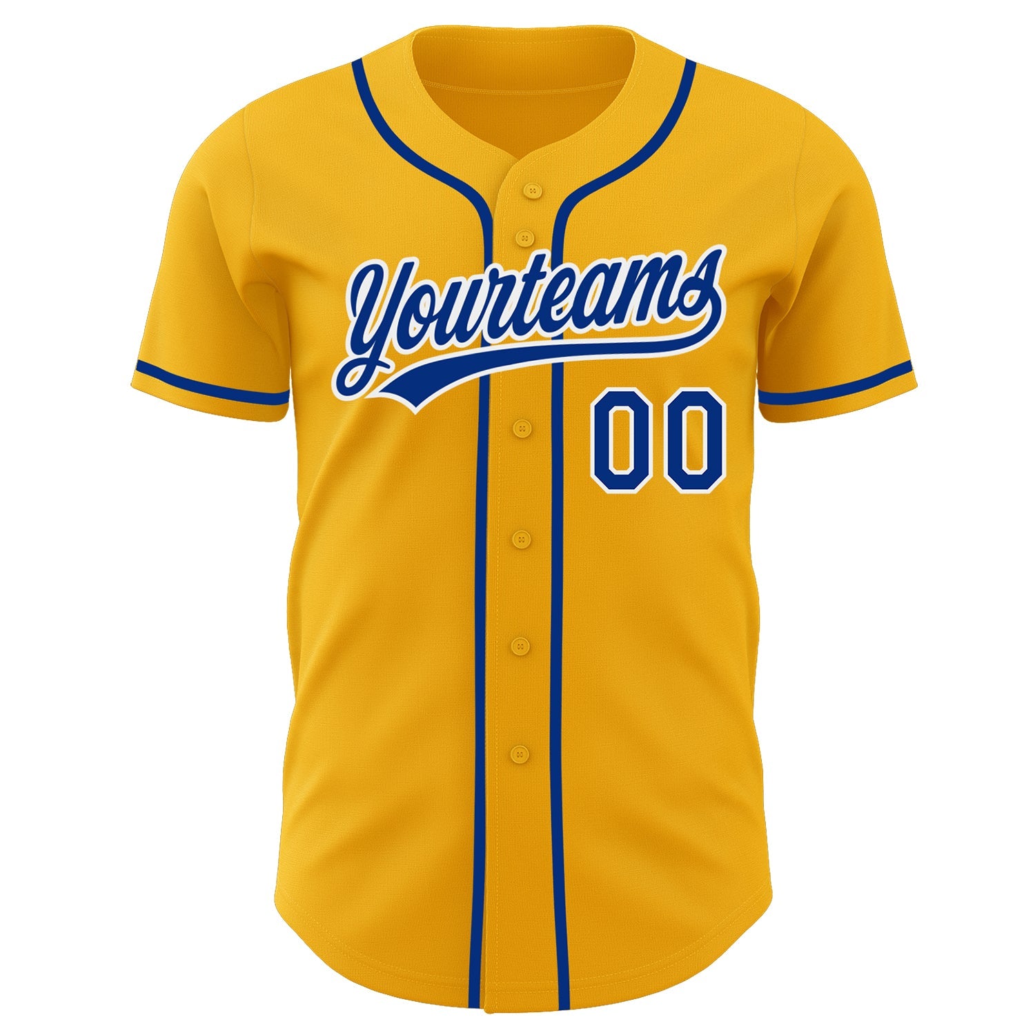 Custom Gold Royal-White Authentic Baseball Jersey