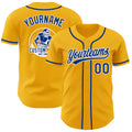 Custom Gold Royal-White Authentic Baseball Jersey