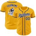Custom Gold Navy-White Authentic Baseball Jersey
