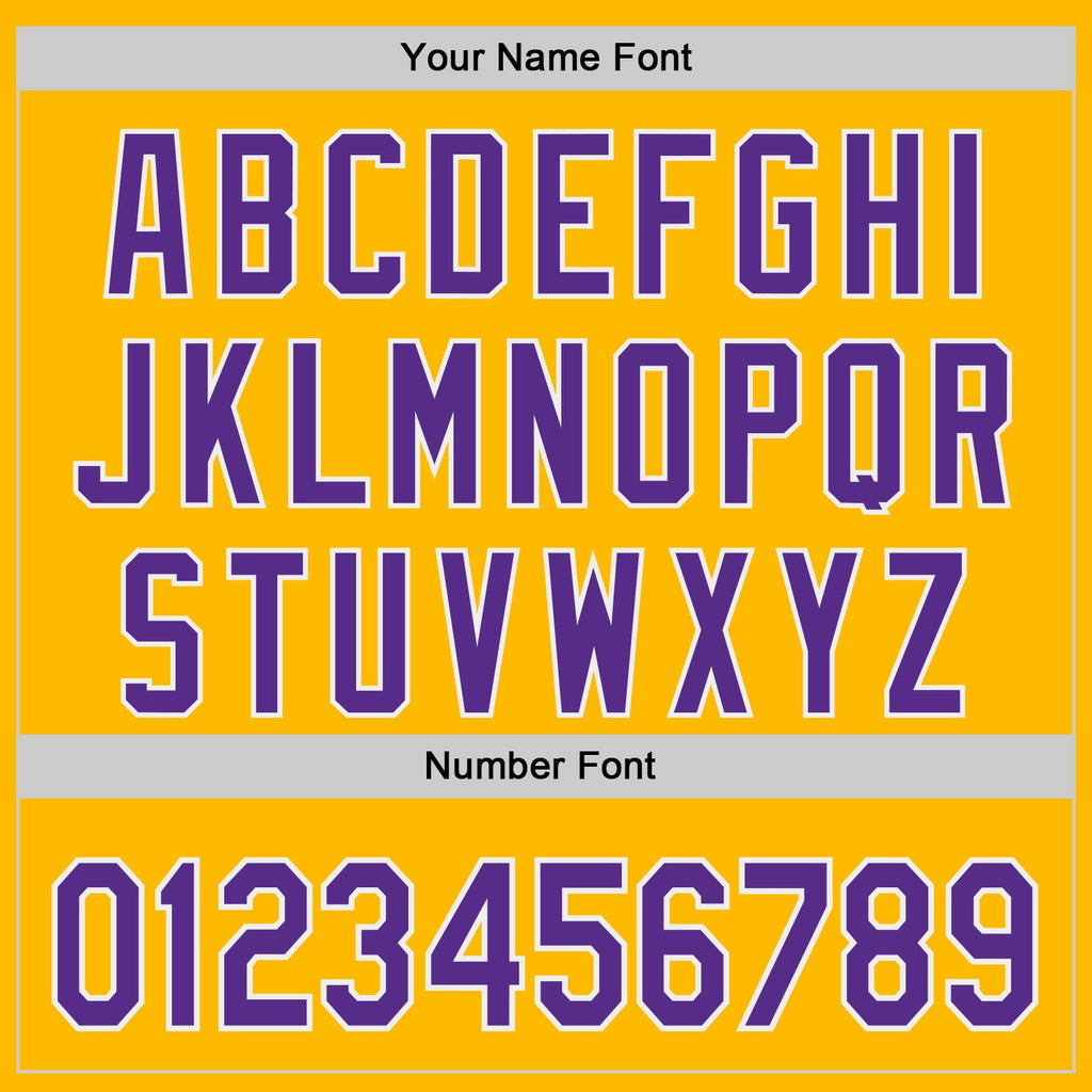 Custom Gold Purple-White Authentic Baseball Jersey