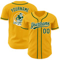 Custom Gold Green-White Authentic Baseball Jersey