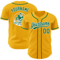 Custom Gold Kelly Green-White Authentic Baseball Jersey
