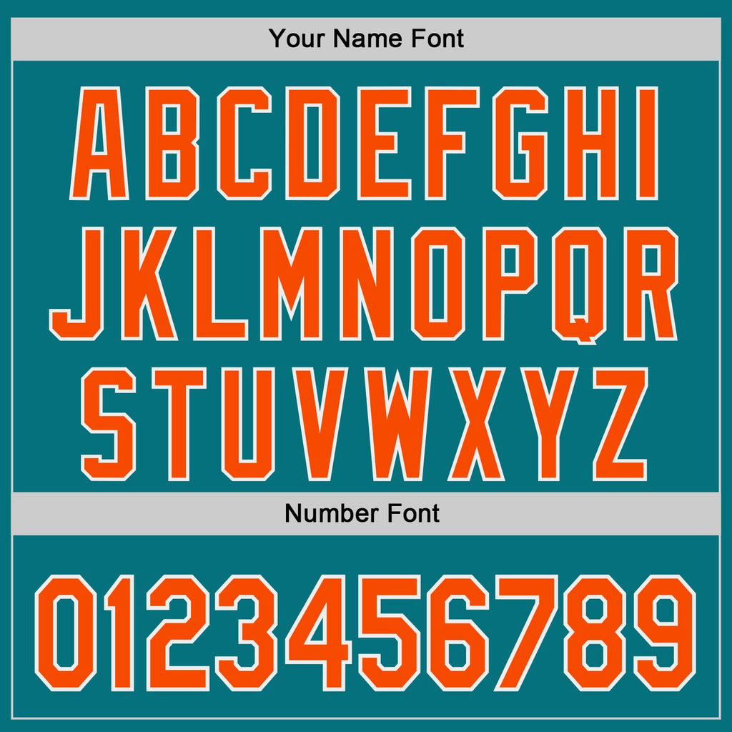 Custom Teal Orange-White Authentic Baseball Jersey