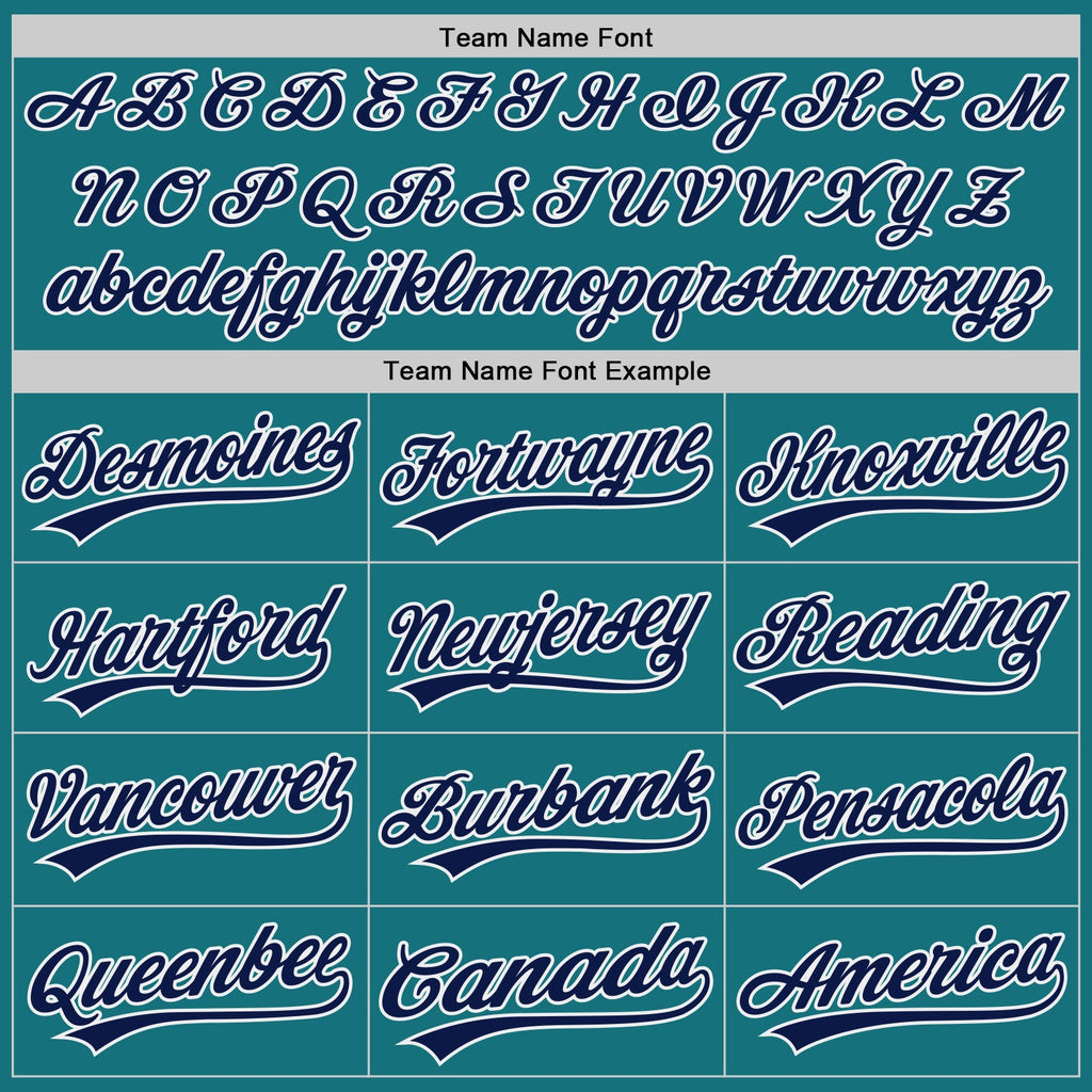 Custom Teal Navy-White Authentic Baseball Jersey