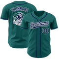 Custom Teal Navy-White Authentic Baseball Jersey