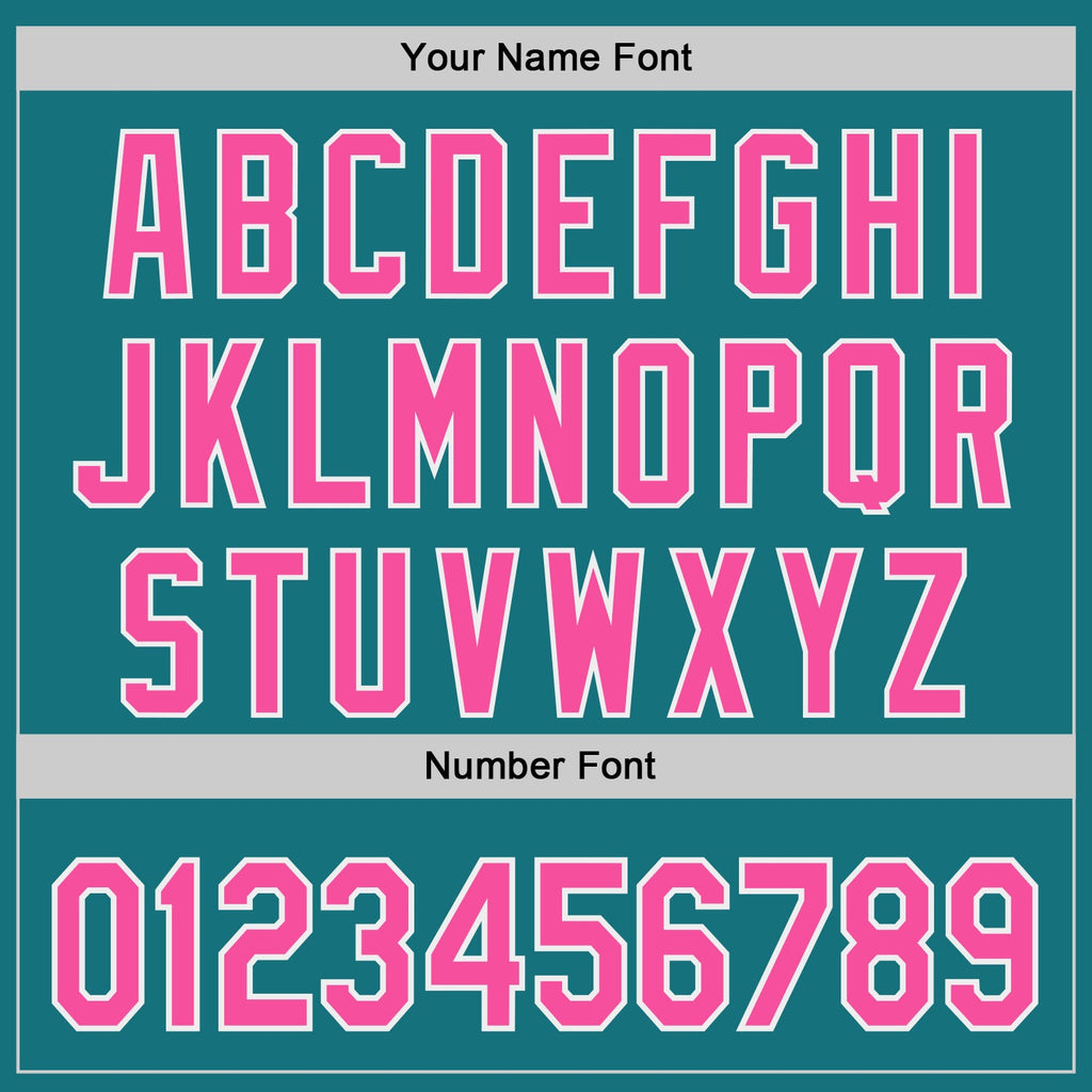 Custom Teal Pink-White Authentic Baseball Jersey