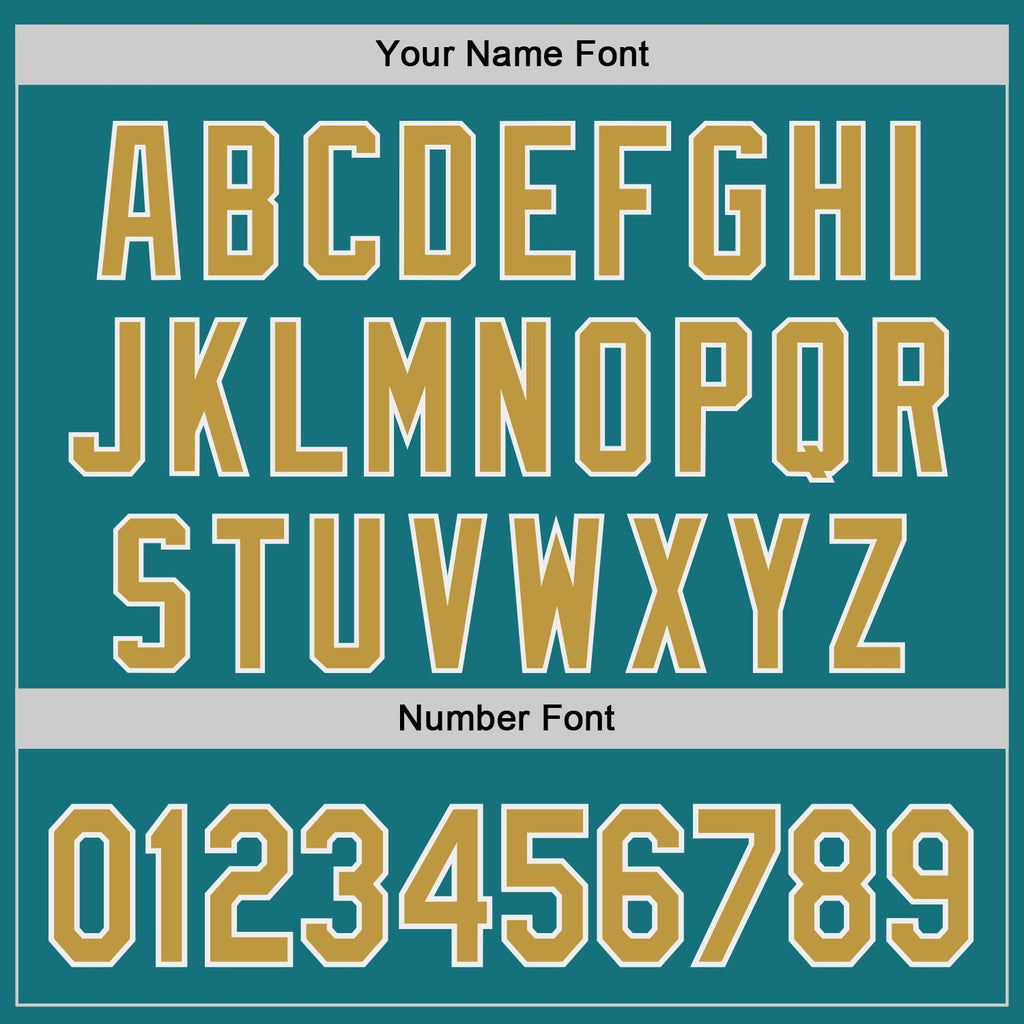 Custom Teal Old Gold-White Authentic Baseball Jersey