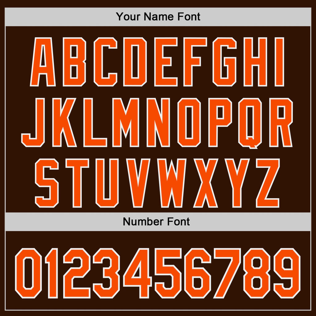 Custom Brown Orange-White Authentic Baseball Jersey