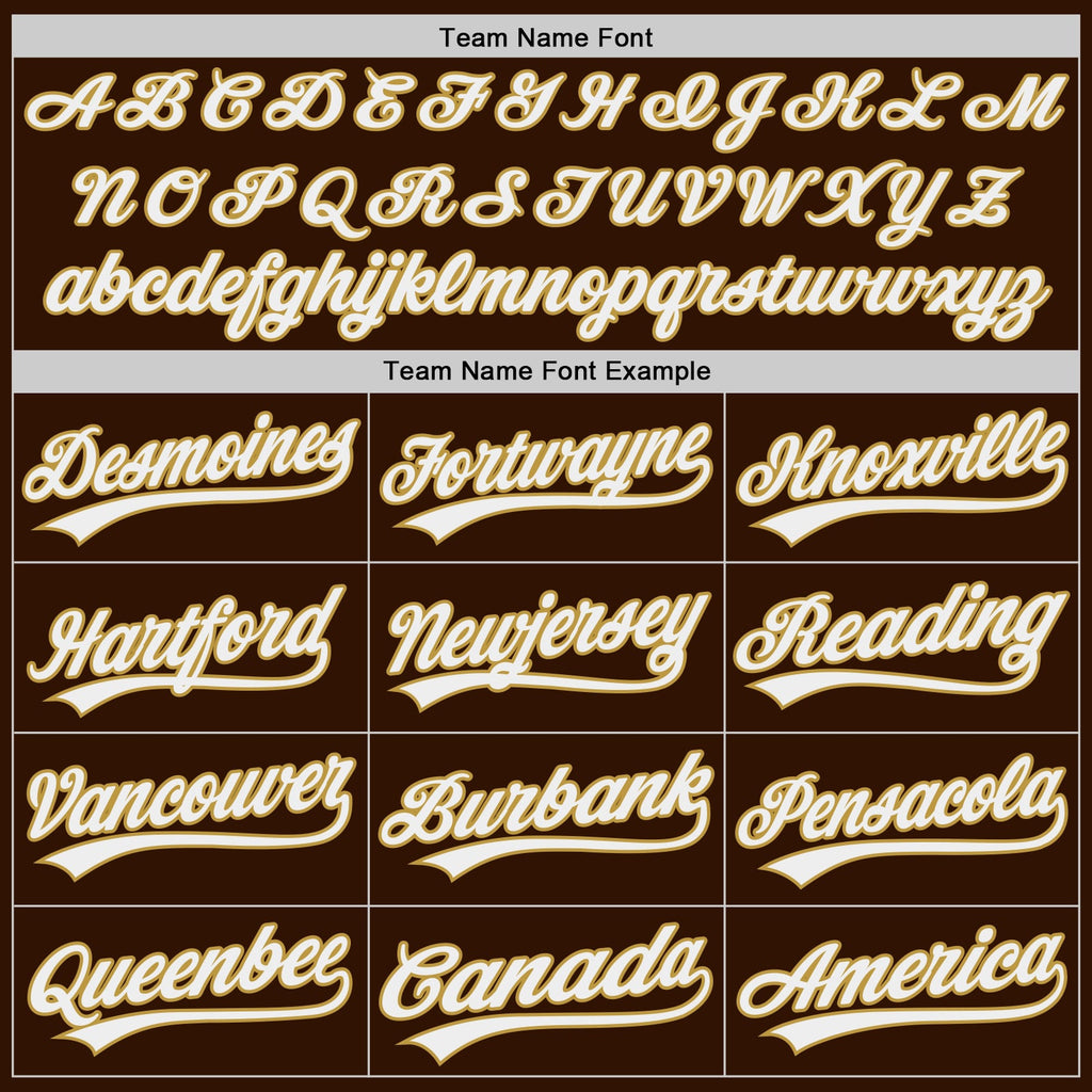 Custom Brown White-Old Gold Authentic Baseball Jersey