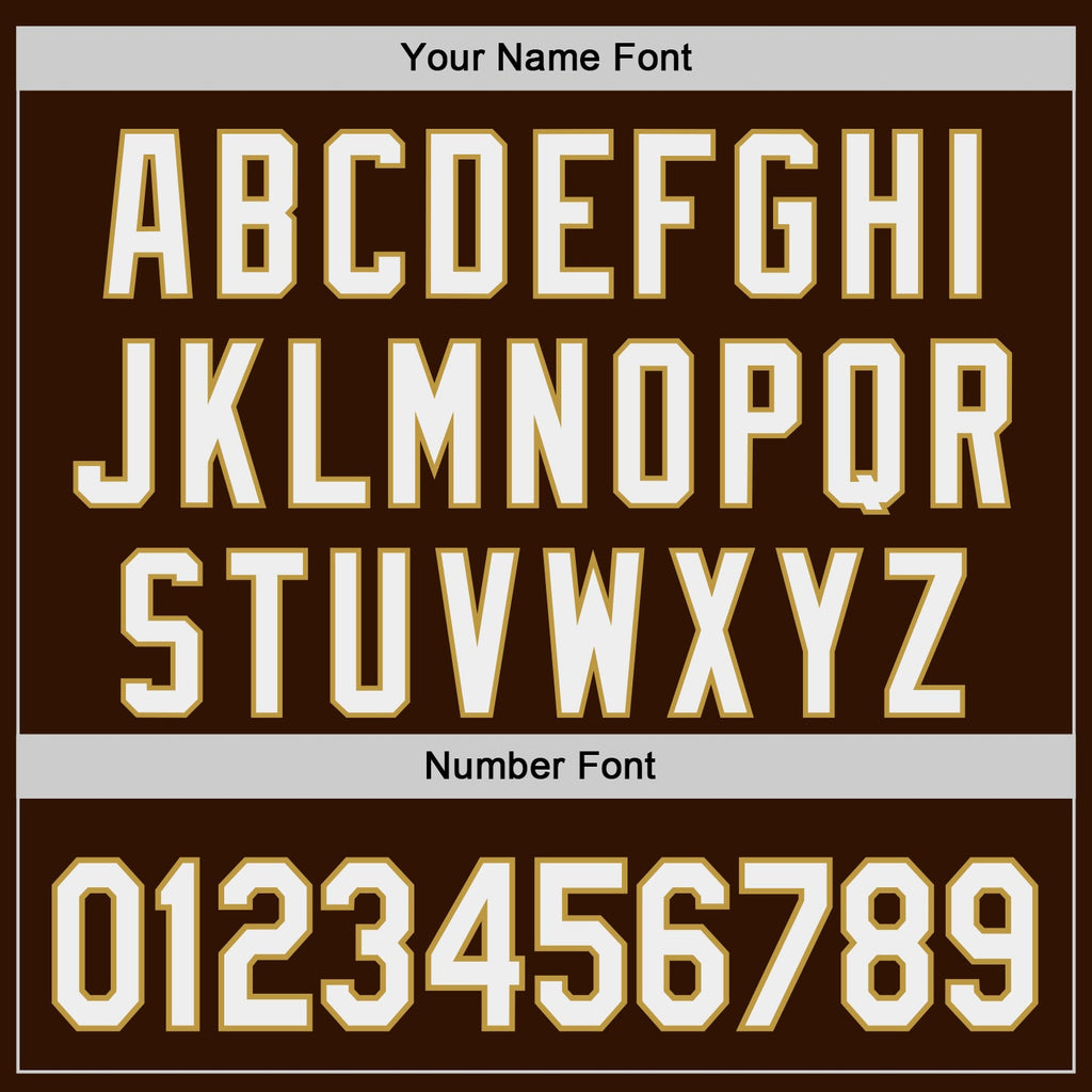 Custom Brown White-Old Gold Authentic Baseball Jersey