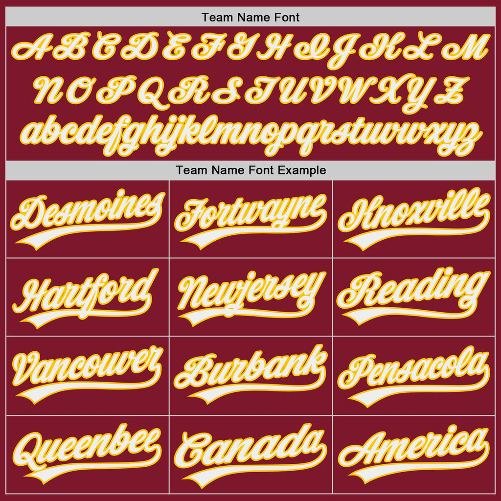 Custom Crimson White-Yellow Authentic Baseball Jersey