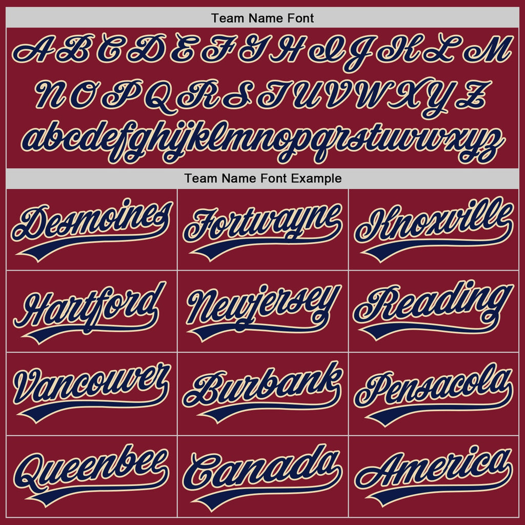 Custom Crimson Navy-Cream Authentic Baseball Jersey