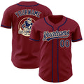 Custom Crimson Navy-Cream Authentic Baseball Jersey