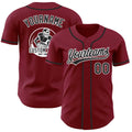 Custom Crimson Black-White Authentic Baseball Jersey