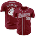 Custom Crimson Gray-White Authentic Baseball Jersey