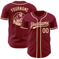 Custom Crimson-Cream Authentic Baseball Jersey