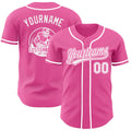 Custom Pink-White Authentic Baseball Jersey