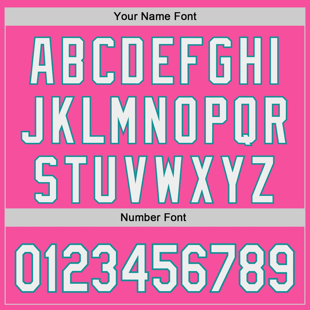 Custom Pink White-Teal Authentic Baseball Jersey