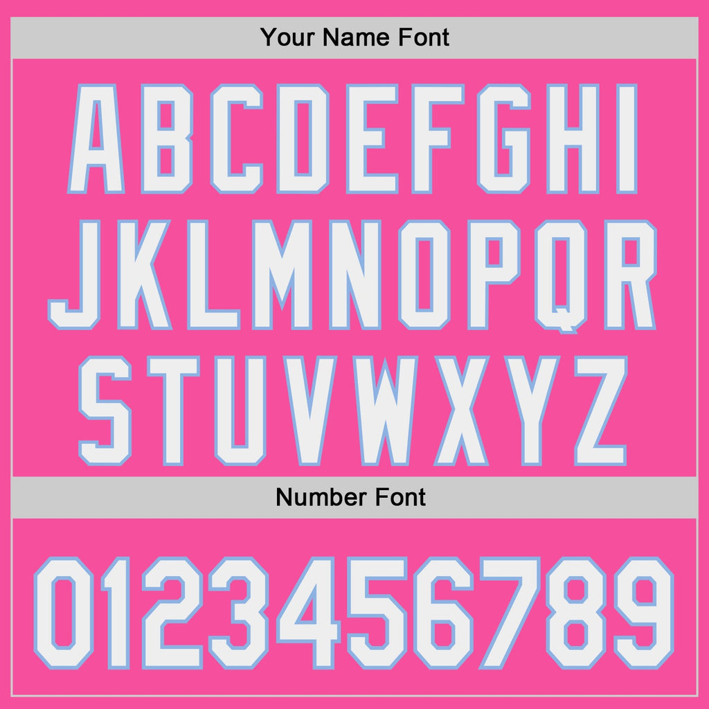 Custom Pink White-Light Blue Authentic Baseball Jersey