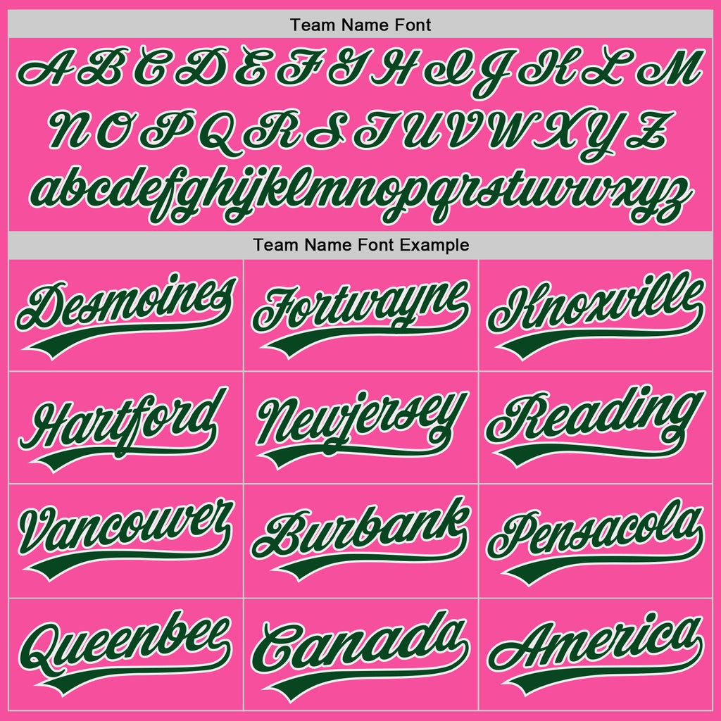 Custom Pink Green-White Authentic Baseball Jersey
