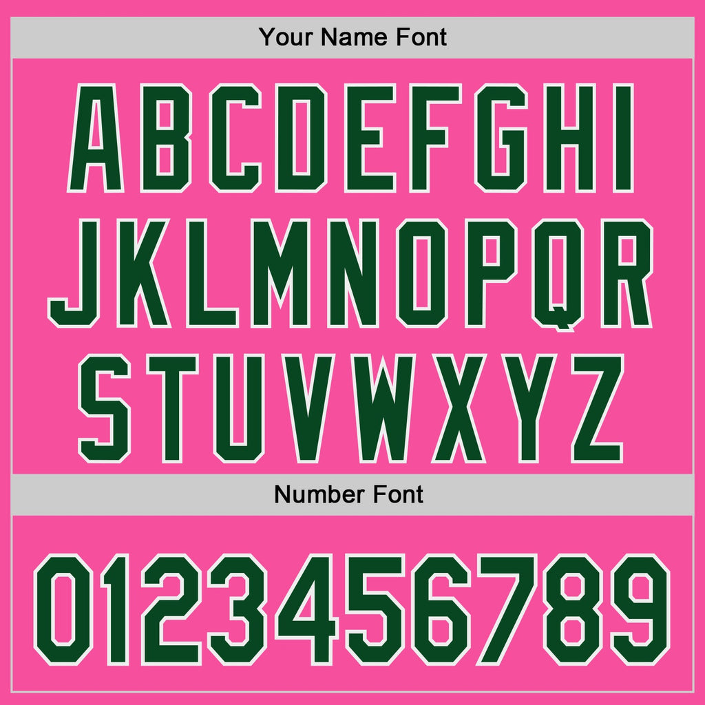 Custom Pink Green-White Authentic Baseball Jersey