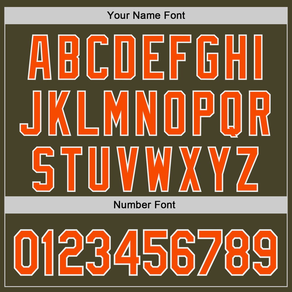 Custom Olive Orange-White Authentic Baseball Jersey