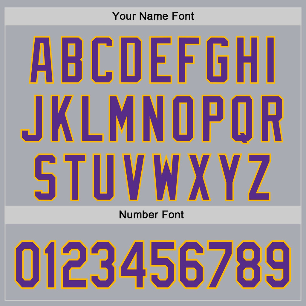 Custom Gray Purple-Gold Authentic Baseball Jersey