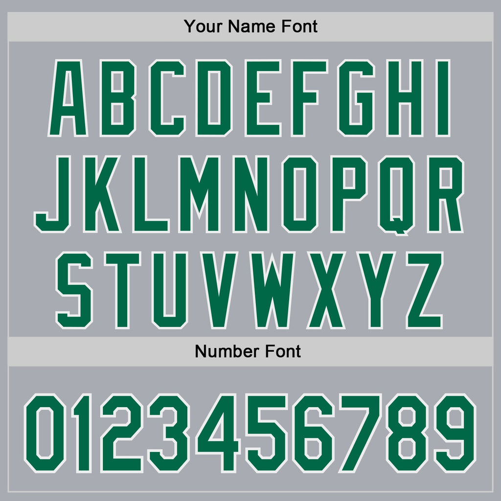 Custom Gray Kelly Green-White Authentic Baseball Jersey