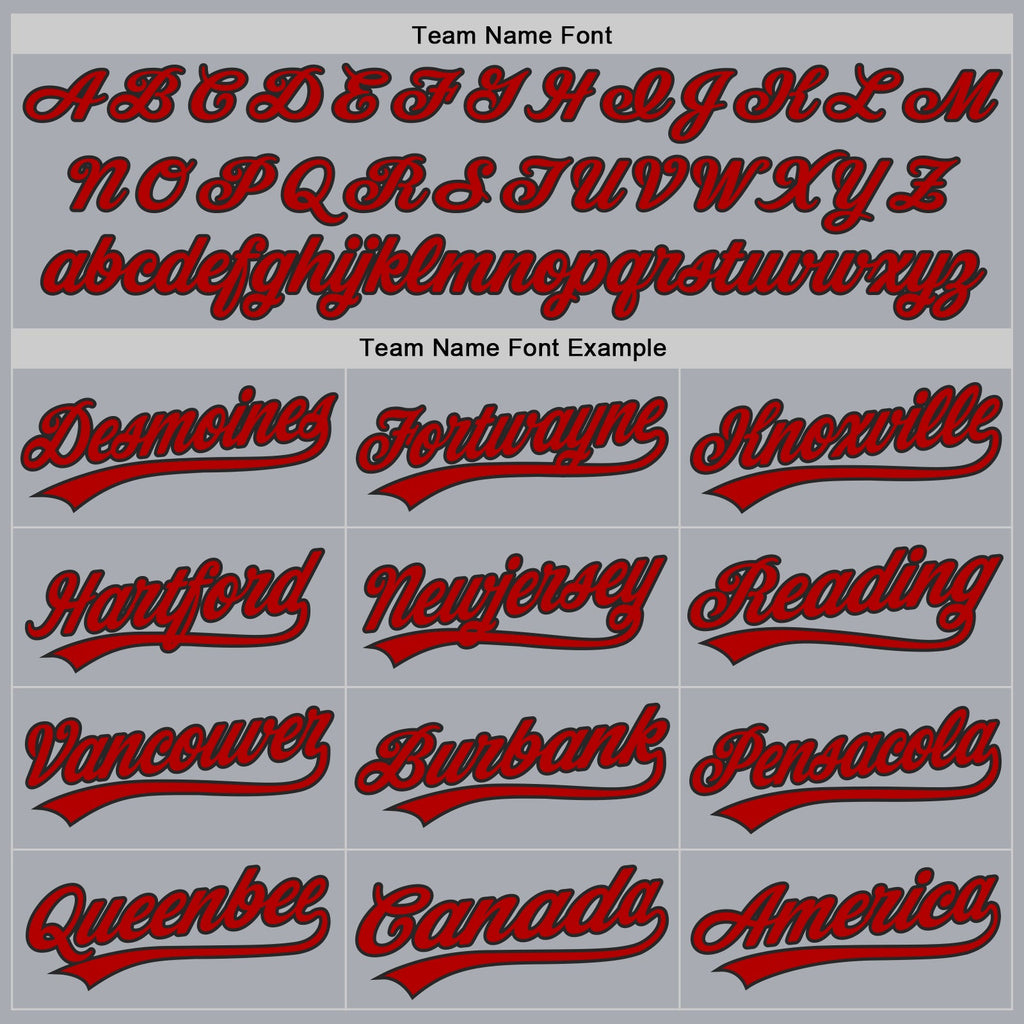 Custom Gray Red-Black Authentic Baseball Jersey