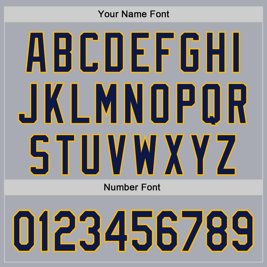 Custom Gray Navy-Gold Authentic Baseball Jersey