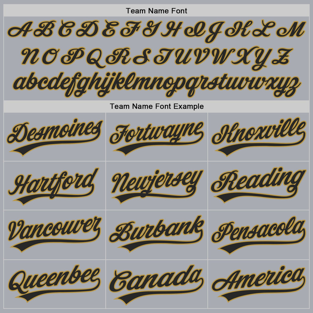 Custom Gray Black-Old Gold Authentic Baseball Jersey