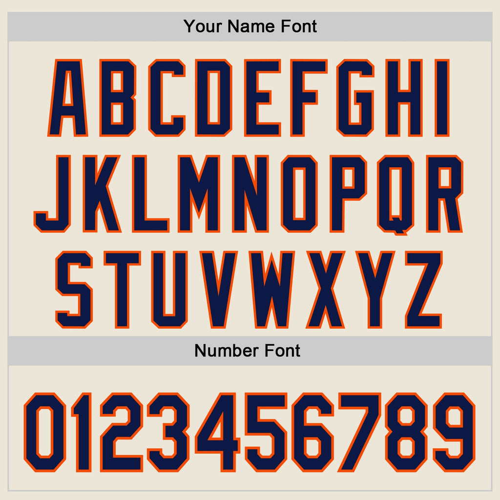 Custom Cream Navy-Orange Authentic Baseball Jersey
