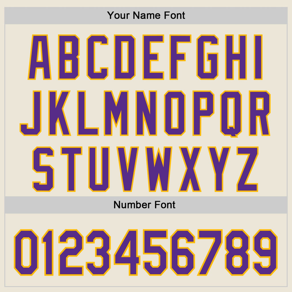Custom Cream Purple-Gold Authentic Baseball Jersey