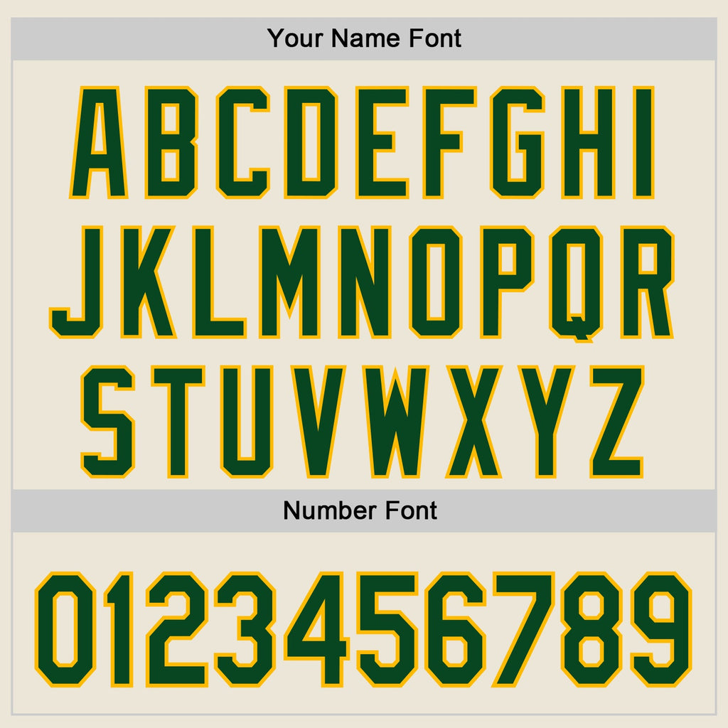 Custom Cream Green-Gold Authentic Baseball Jersey