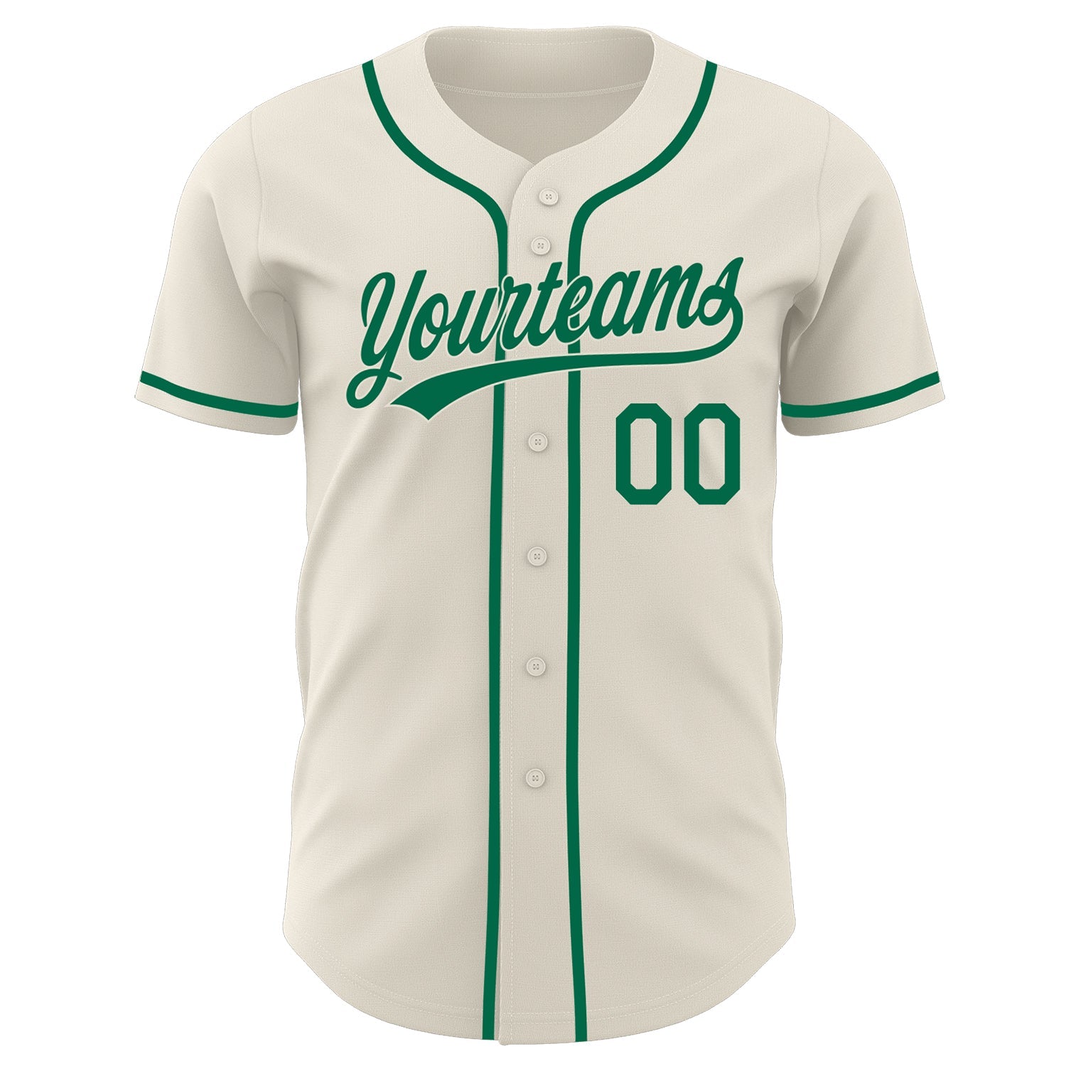 Custom Cream-Kelly Green Authentic Baseball Jersey