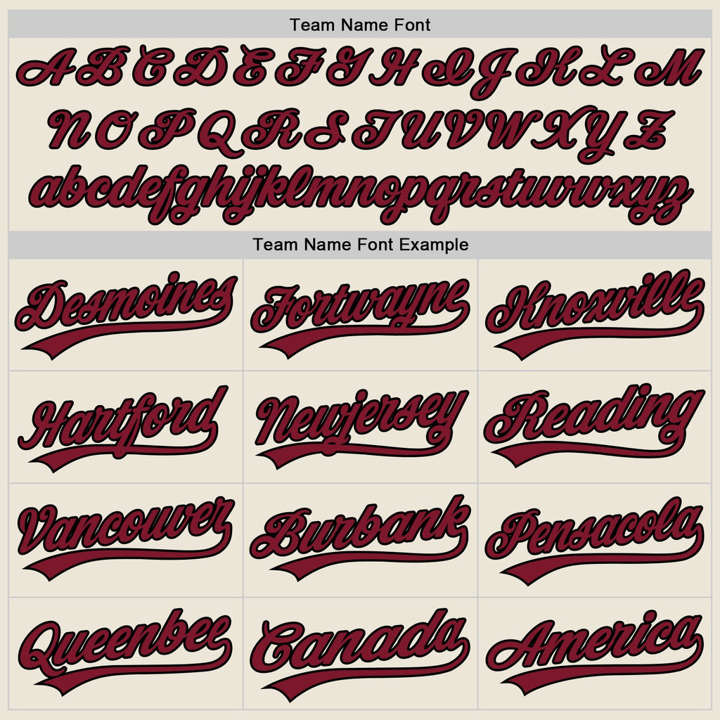 Custom Cream Crimson-Black Authentic Baseball Jersey