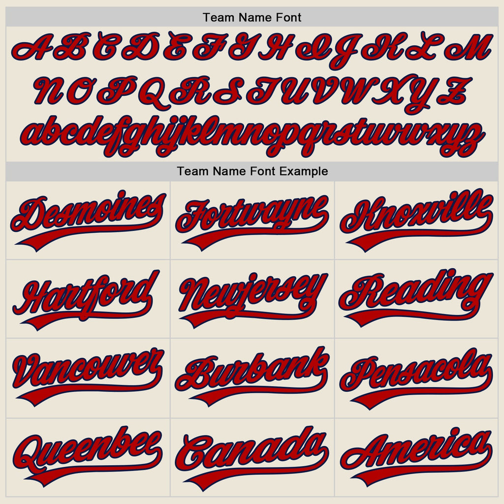 Custom Cream Navy-Red Authentic Baseball Jersey