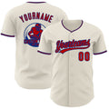 Custom Cream Red-Royal Authentic Baseball Jersey