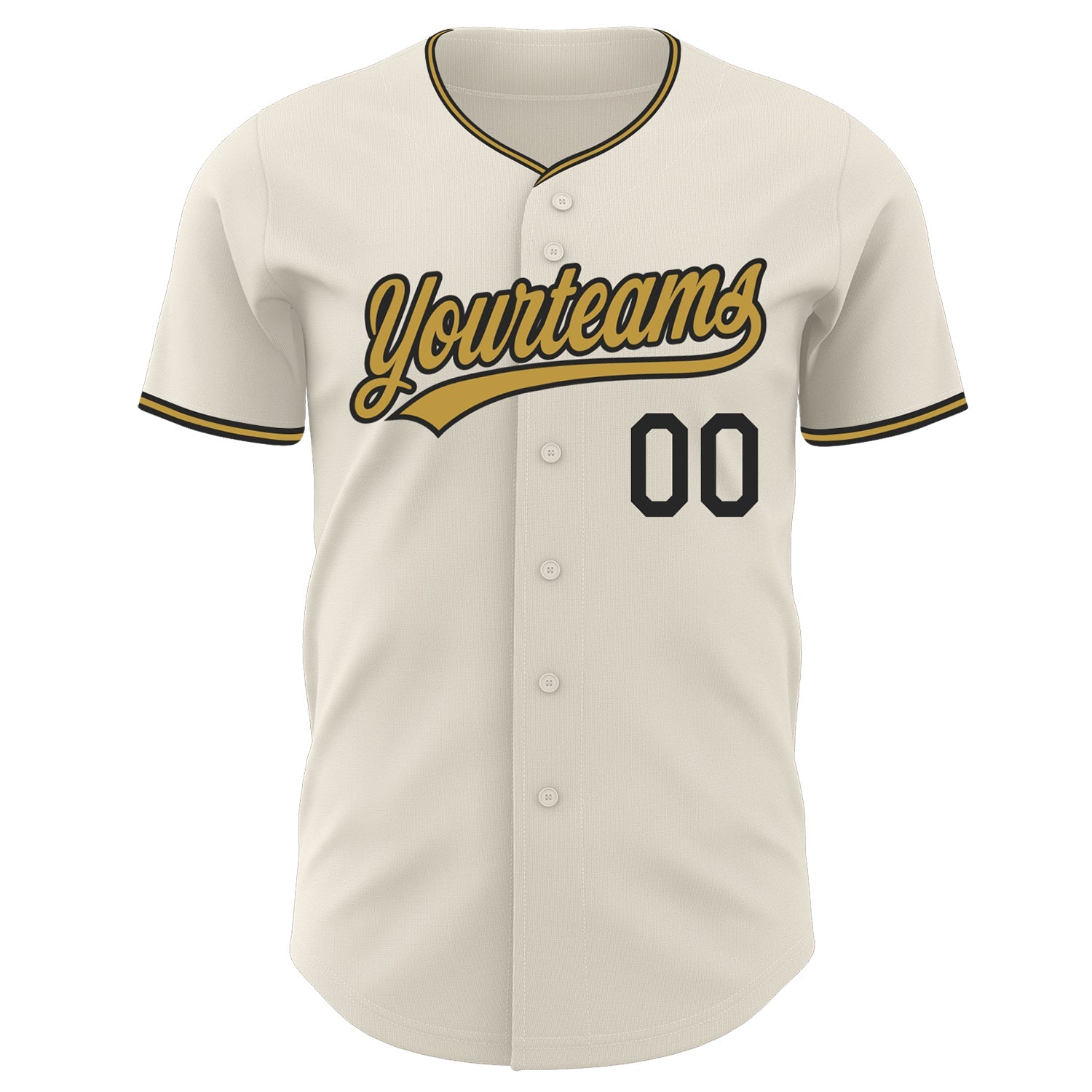 Custom Cream Black-Old Gold Authentic Baseball Jersey