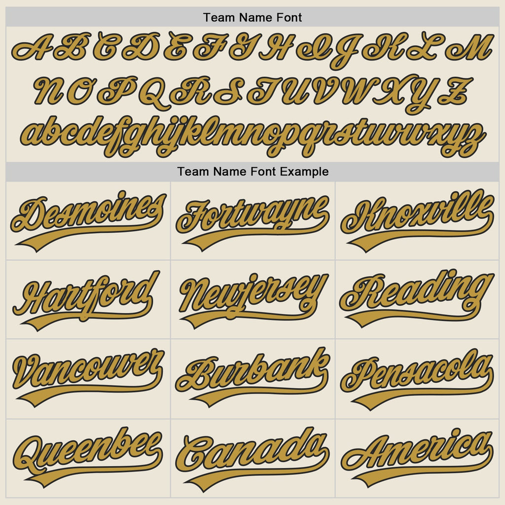Custom Cream Black-Old Gold Authentic Baseball Jersey