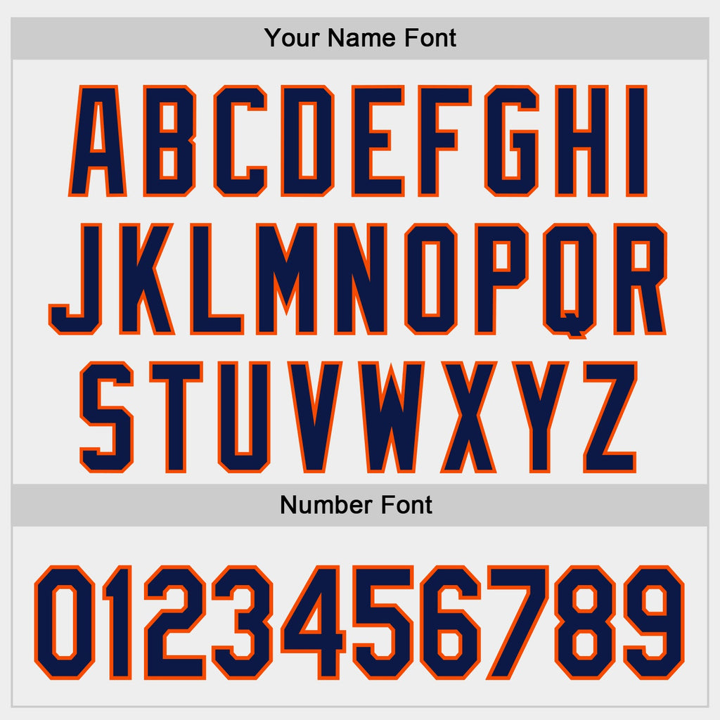Custom White Navy-Orange Authentic Baseball Jersey