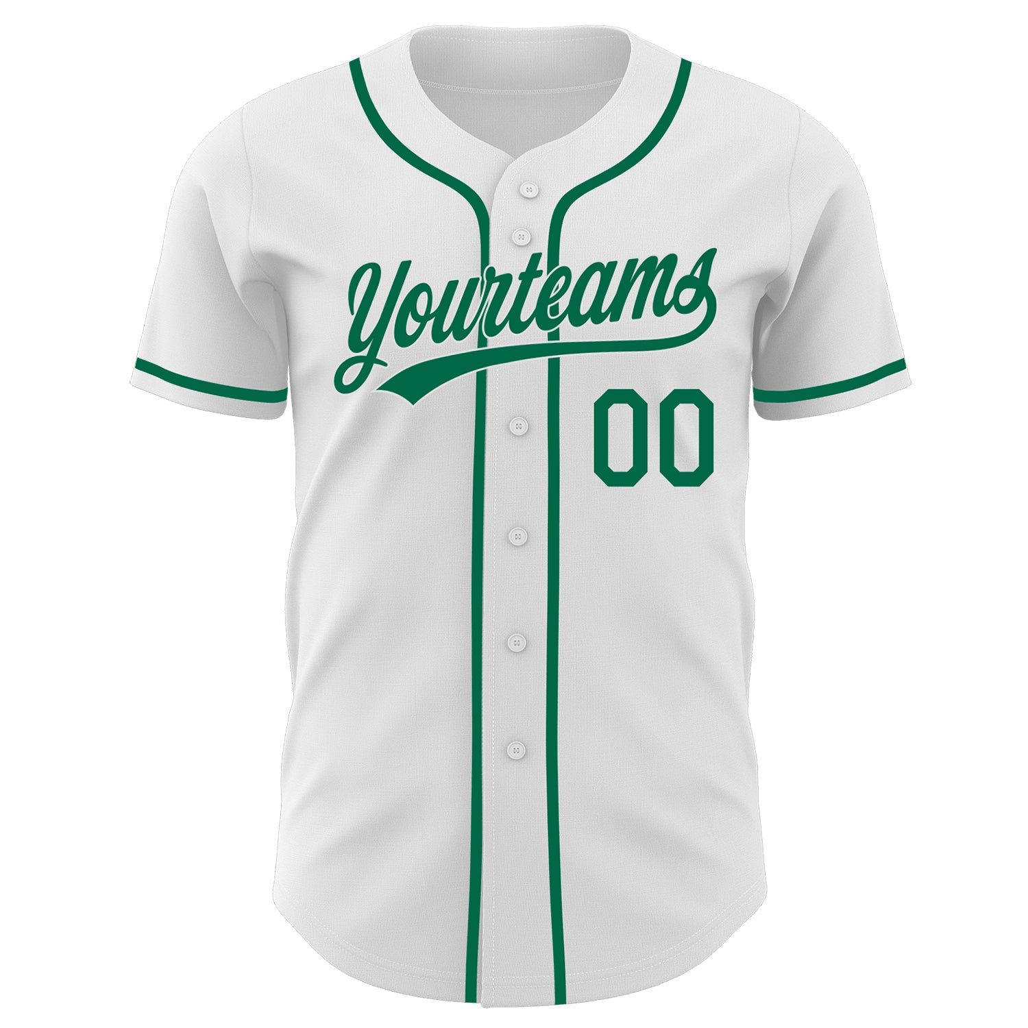 Custom White-Kelly Green Authentic Baseball Jersey