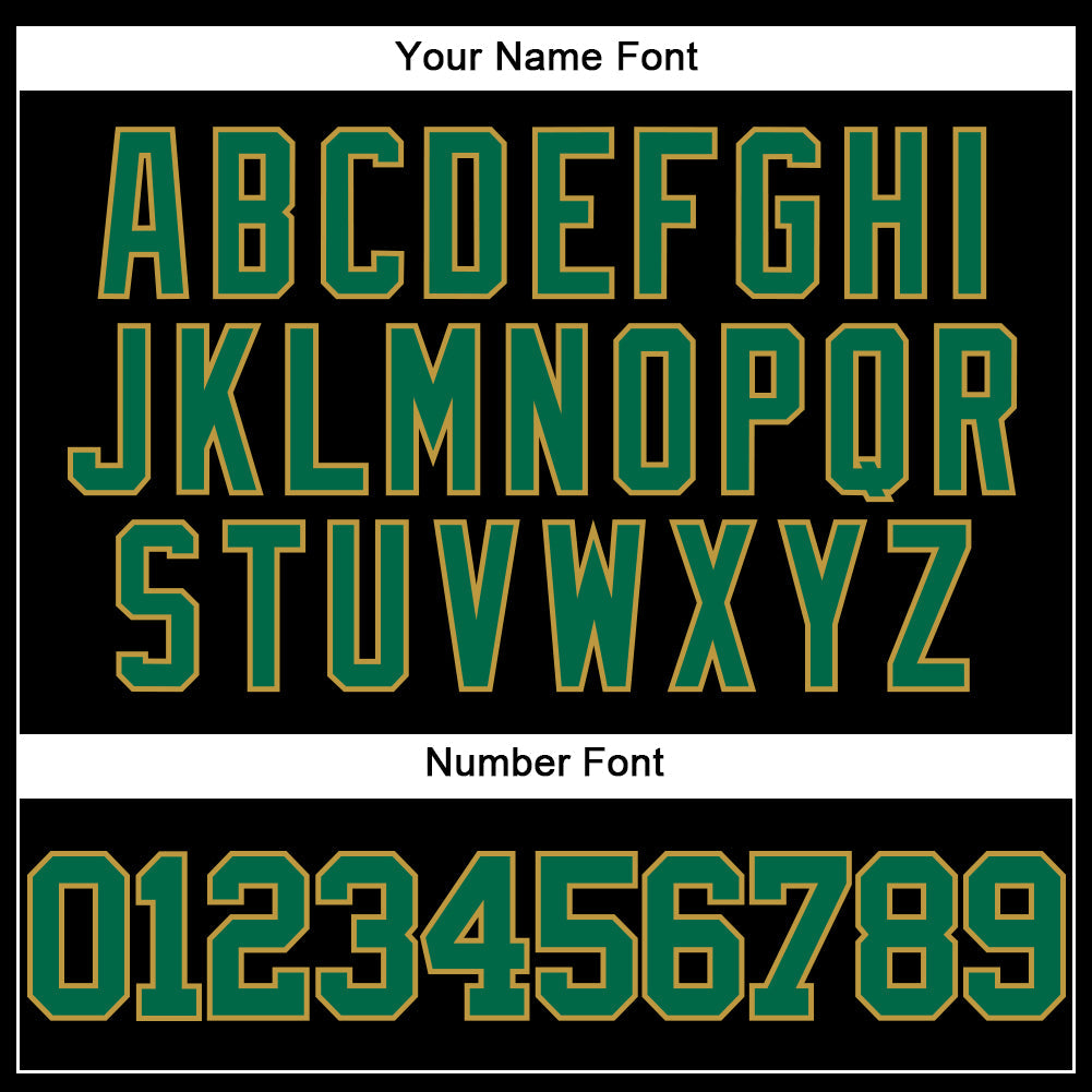 Custom Black Kelly Green-Old Gold Mesh Authentic Throwback Baseball Jersey