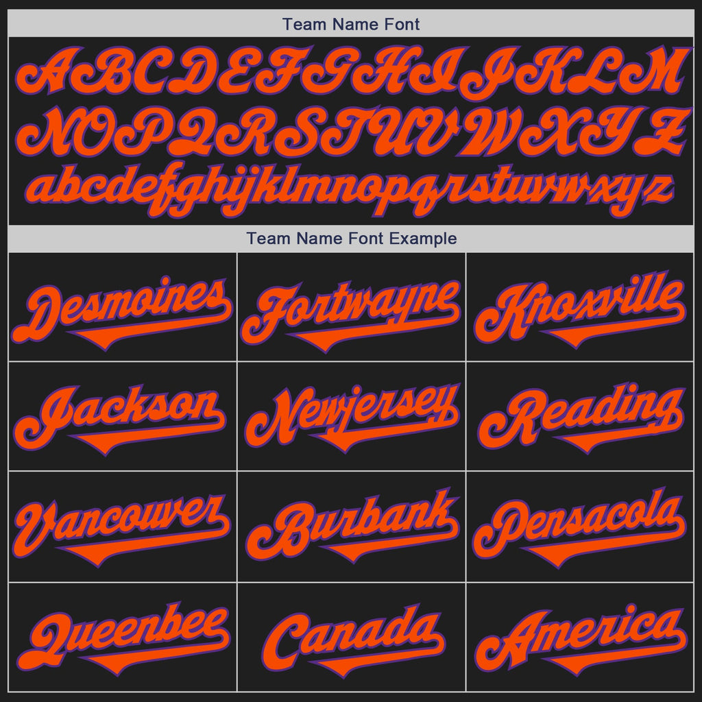 Custom Black Orange-Purple Authentic Baseball Jersey
