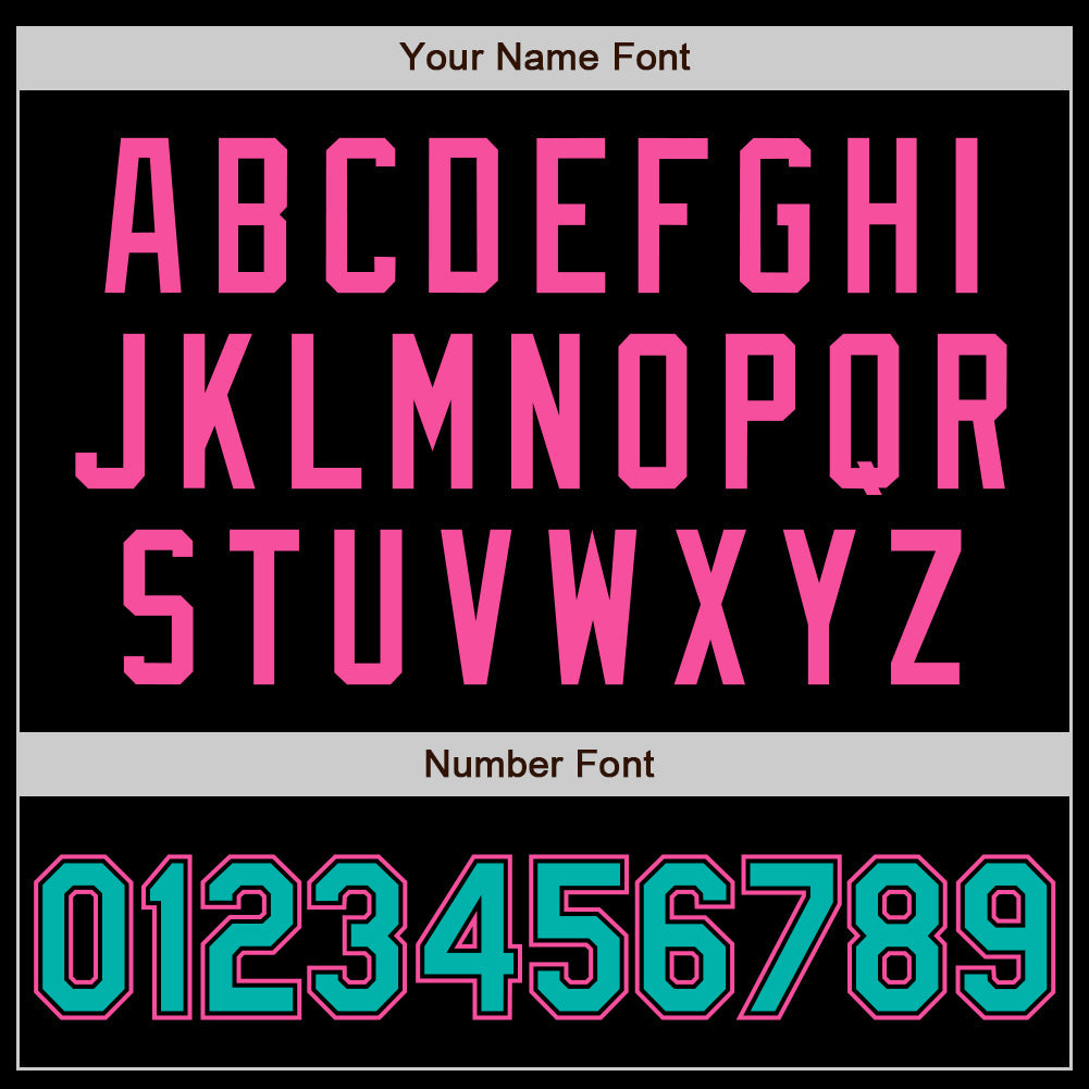 Custom Black Aqua-Pink Authentic Baseball Jersey